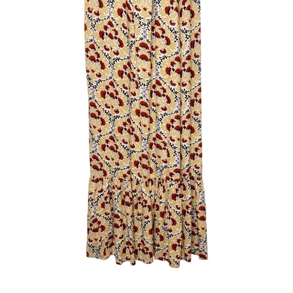NWT BILLA 77 Bellview Floral Wheat Boho Puff Sleeve Wrap Maxi Dress Sz XS - Picture 9 of 16